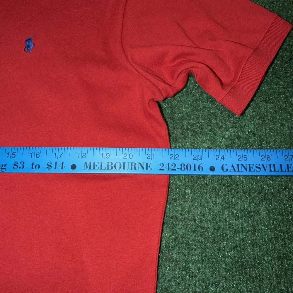 VTG Polo Ralph Lauren Men's Short Sleeve Red/ Blue Horse Polo Size XL USA Made